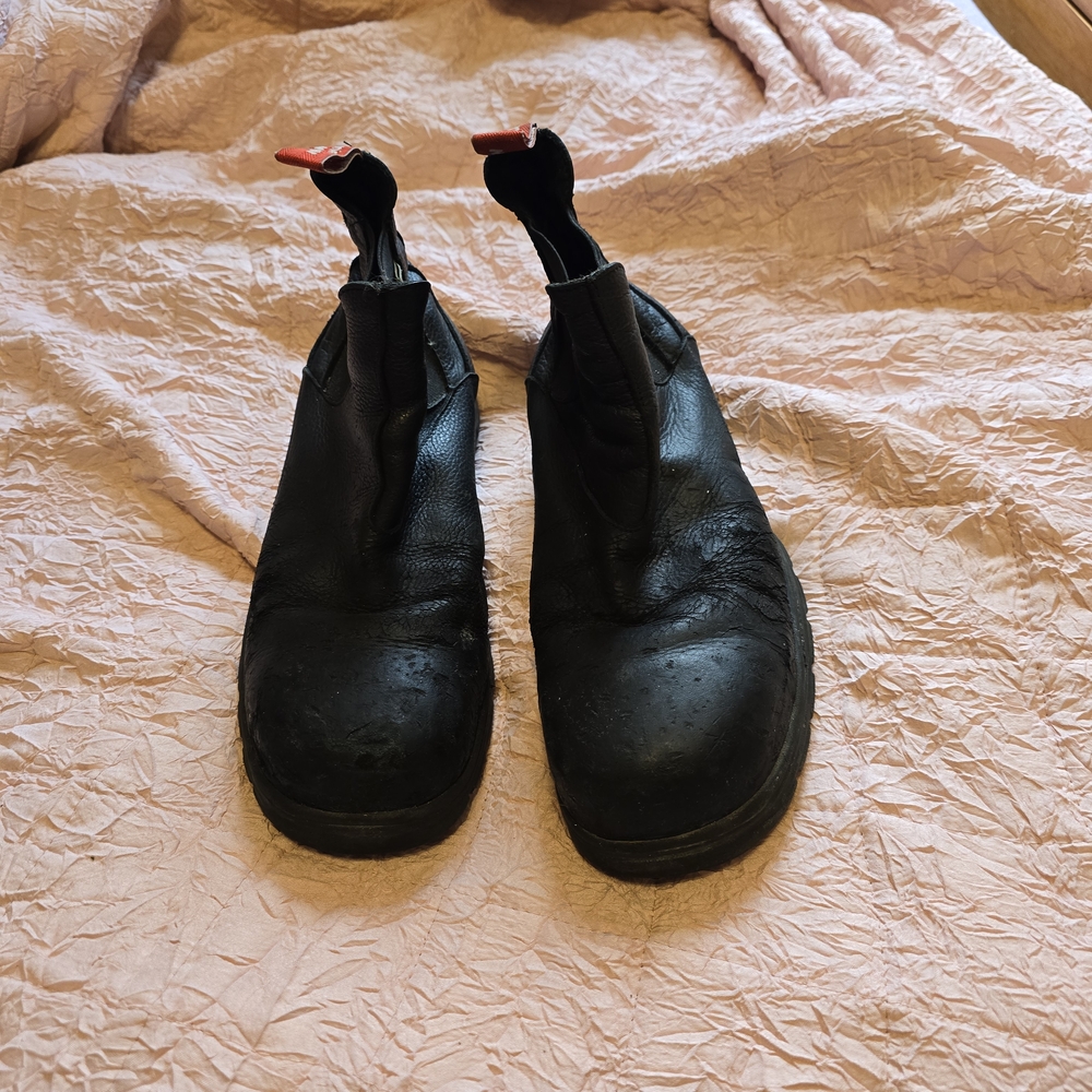 Women's Black Leather Safety Shoes